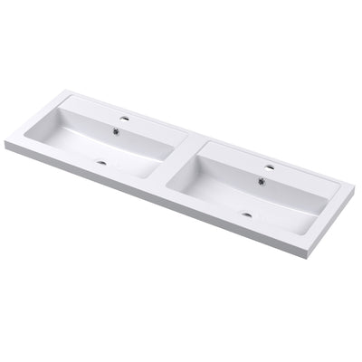 Nuie Arno 1200 x 383mm Wall Hung Vanity Unit With 4 Drawers & Twin Basin
