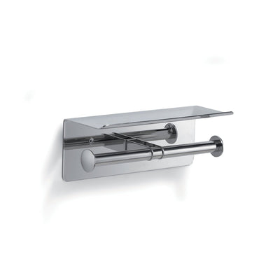 Gedy G Pro Double Toilet Roll Holder with Shelf - Polished Stainless Steel
