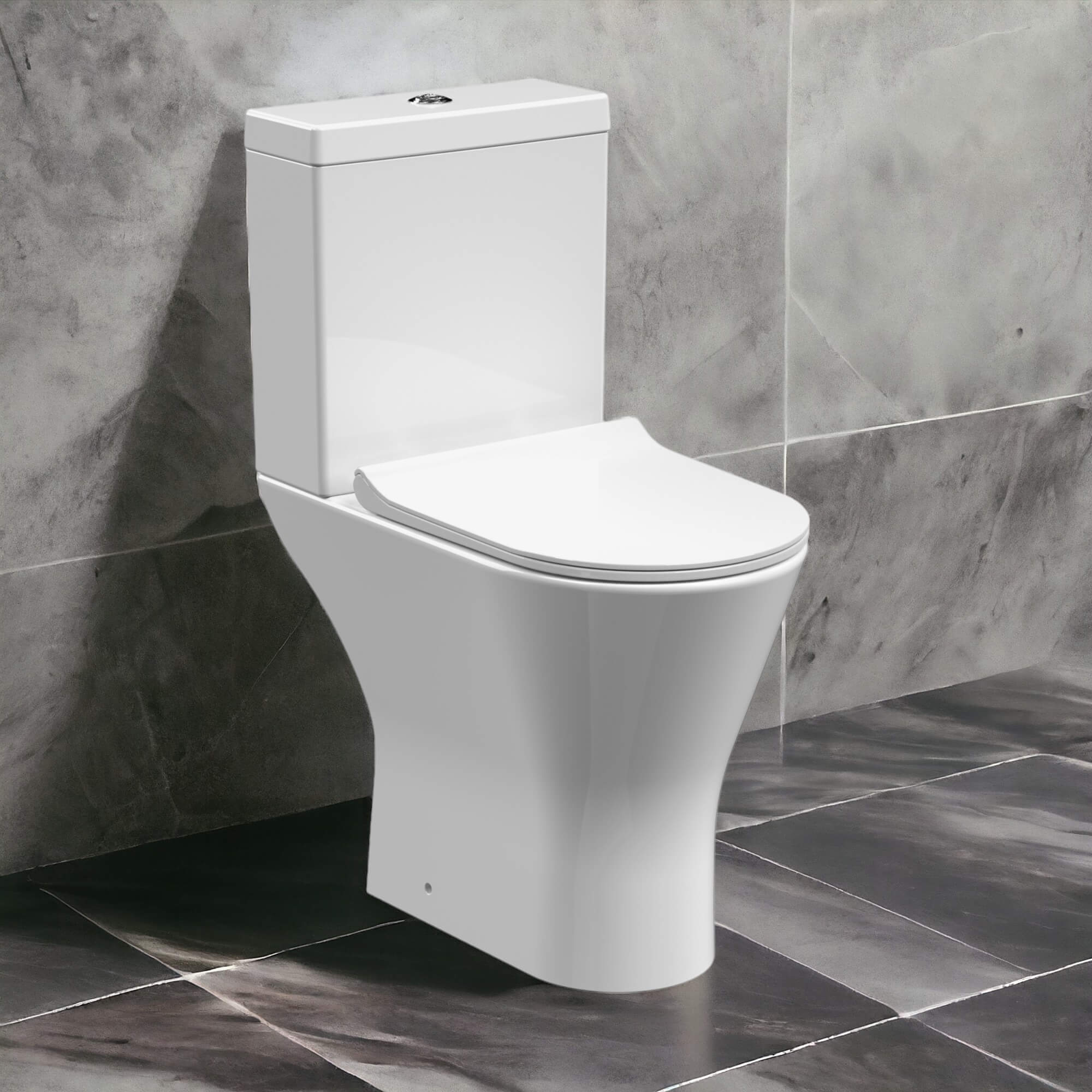 Lana Comfort Height Compact Rimless Close Coupled Toilet & Soft Close