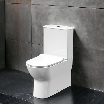 Lana Rimless Compact Back To Wall Close Coupled Toilet & Soft Close Seat