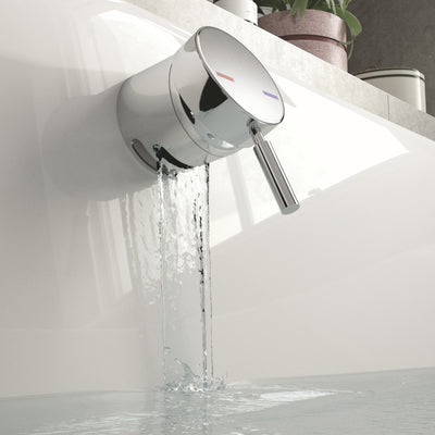 Lux Overflow Bath Filler With Built In Control Valve & Waste - Chrome