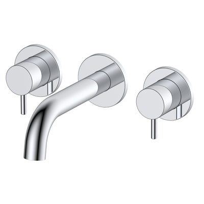 Lux Wall Mounted 3 Hole Basin Mixer - Chrome