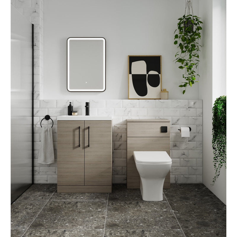 Nuie Arno 1200 x 383mm Wall Hung Vanity Unit With 4 Doors & Twin Basin