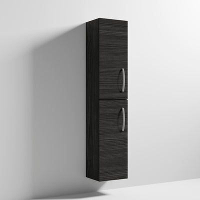 Cape 300mm Tall Unit With 2 Doors - Charcoal Black