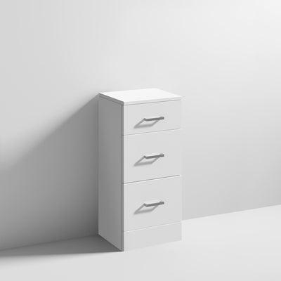Nuie Mayford 766 x 350 x 300mm Floor Standing 3 Drawer Unit - Gloss White
