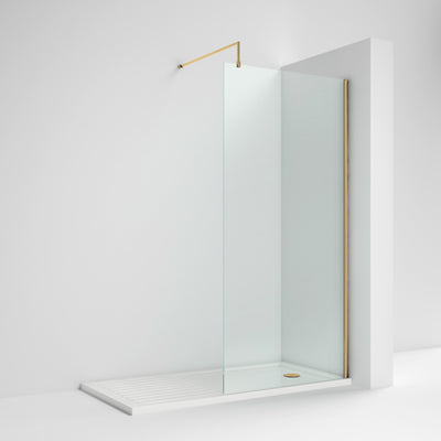 Vista Brushed Brass 8mm Wetroom Shower Screen