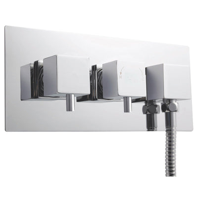 Jenson Square 2 Outlet Concealed Thermostatic Valve With Integrated Outlet