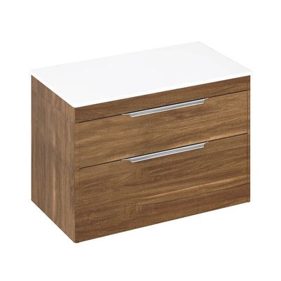 Britton Bathrooms Shoreditch 850mm Double Drawer Vanity Unit With Worktop