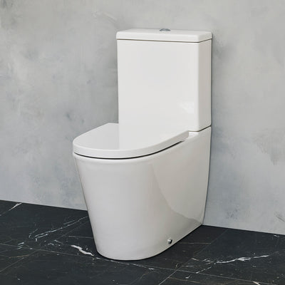 Britton Bathrooms Sphere Rimless Close Coupled Back To Wall Toilet & Soft Close Seat