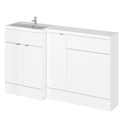 Hudson Reed Fusion 1500mm Floorstanding Combination Unit With 300mm Base Unit & 600mm WC Unit - Left Hand - White Gloss