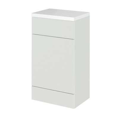 Hudson Reed Fusion Floor Standing 500mm WC Unit With Polymarble Top - Grey Mist Gloss