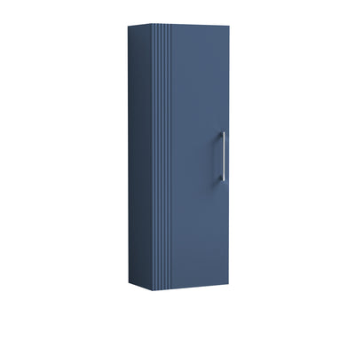 Nuie Deco 400 x 253mm Wall Hung Tall Unit With 1 Door - Blue Satin