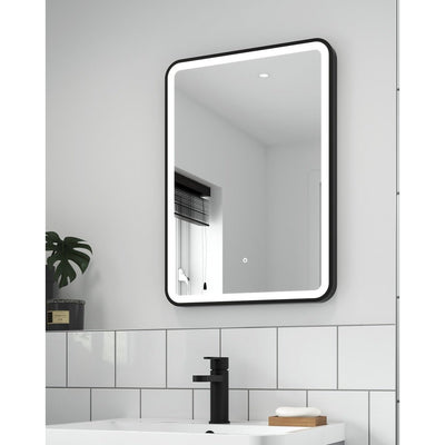 Lumin Black 500 x 700mm LED Touch Sensor Mirror With Demister