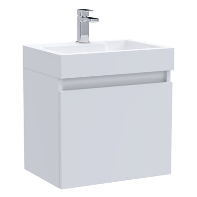 Nuie Merit 500 x 353mm Wall Hung Vanity Unit With Single Door & Basin - Gloss White