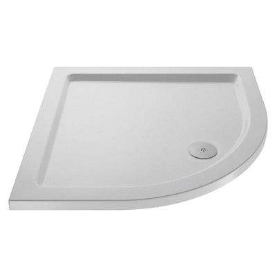 Nuie Slip Resistant Quadrant Matt White Stone Resin Shower Tray - 800 x 800mm