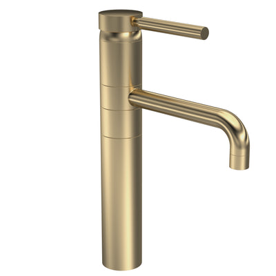 Hudson Reed Tec Lever High Rise Basin Mixer With Swivel Spout - Brushed Brass