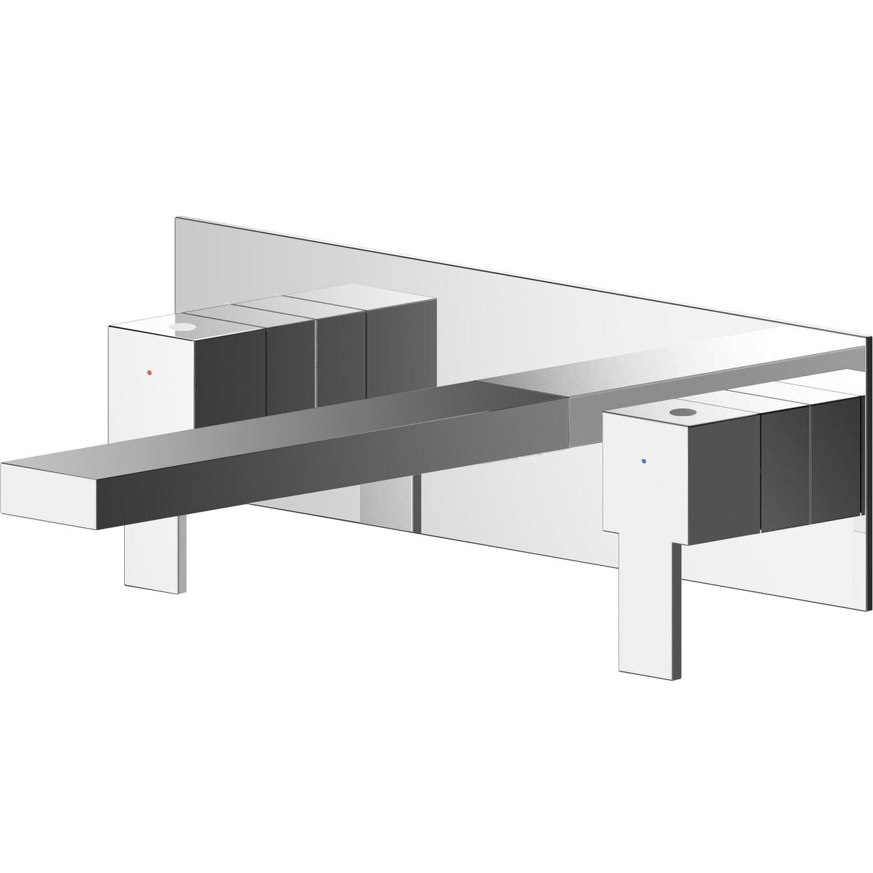 Marina 3 Hole Wall Mounted Basin Mixer With Plate BathLab.co.uk
