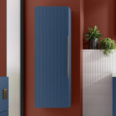 Blue bathroom storage units & mirror cabinets