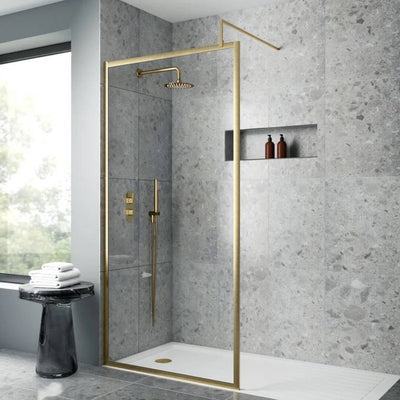 Shop Brushed Brass Shower Enclosures at BathLab.co.uk