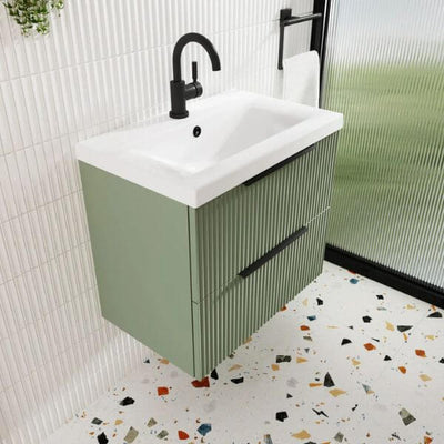 Green bathroom vanity units