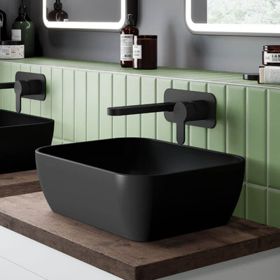 Matt black bathroom basins