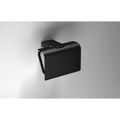 Sonia S6 Toilet Roll Holder with Flap - Black