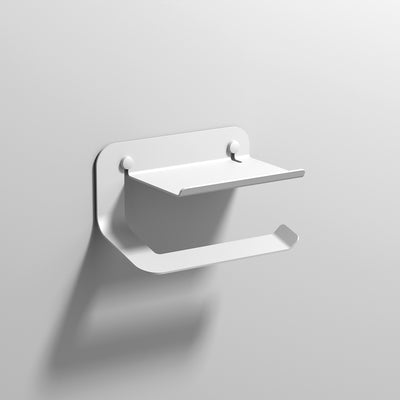 Sonia Quick Toilet Roll Holder with Shelf - White