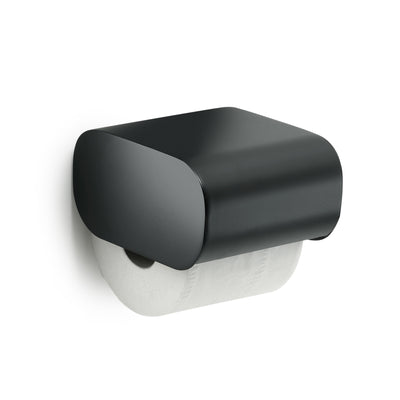 Gedy Outline Toilet Roll Holder with Cover - Black