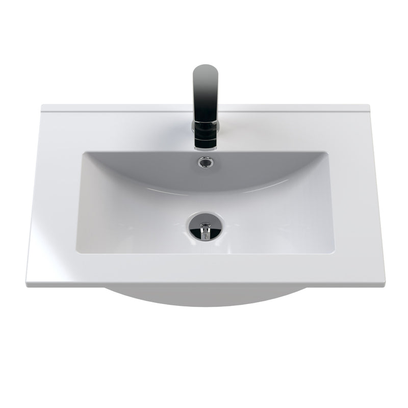 Nuie Arno 600 x 383mm Wall Hung Vanity Unit With 2 Drawers & Ceramic Basin