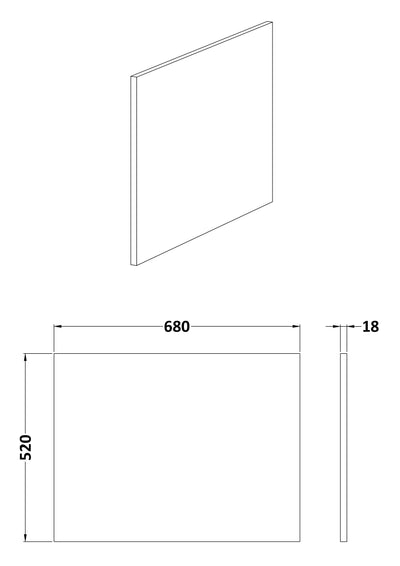 700mm Square Shower Bath End Panel - Metallic Slate