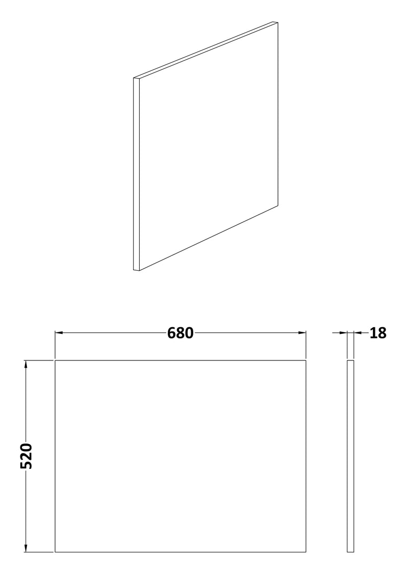 700mm Square Shower Bath End Panel - Metallic Slate