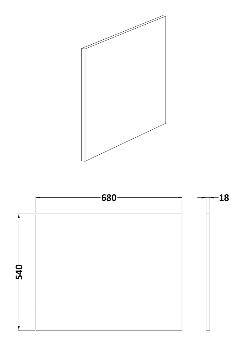 Hudson Reed 700mm Shower Bath End Panel - Gloss White