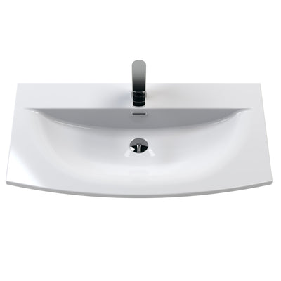 Nuie Arno 800 x 383mm Wall Hung Vanity Unit With 1 Drawer & Ceramic Basin