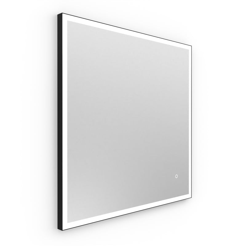 Origins Living Tate Light Square Mirror 70x70cm - Black