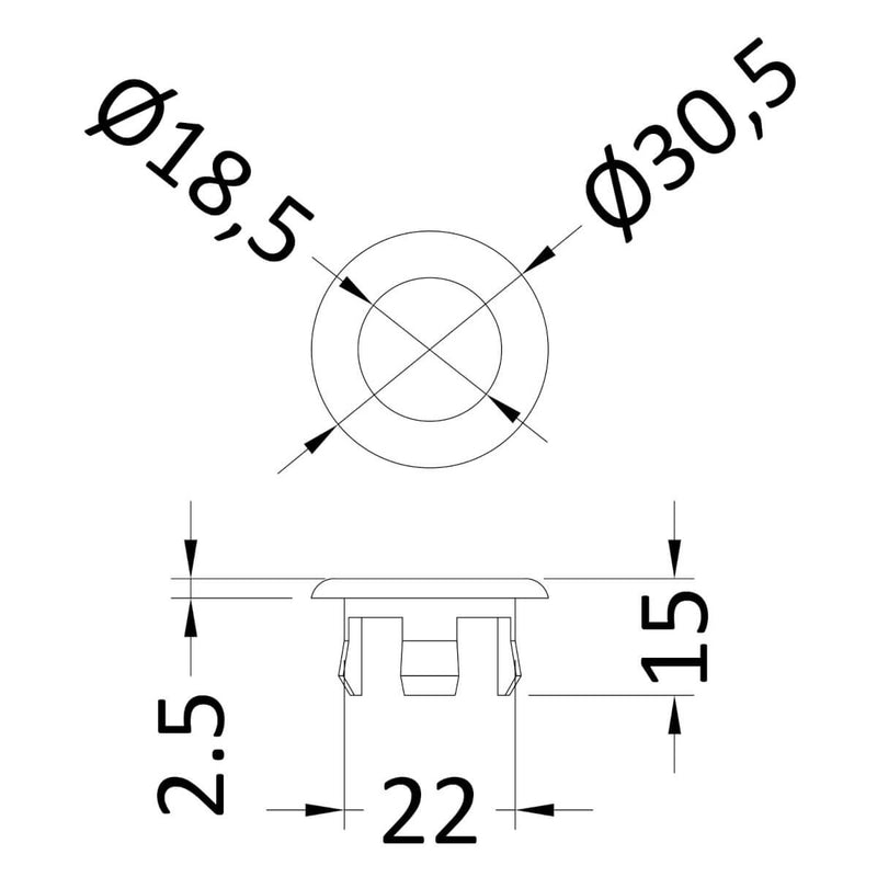 Basin Overflow Cover - Matt Black