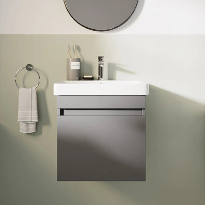 Britton Bathrooms Dalston 600mm Wall Hung Vanity Unit & Basin - Matt Grey