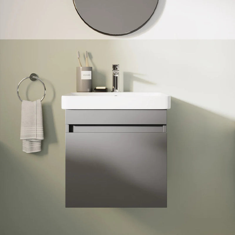 Britton Bathrooms Dalston 500mm Wall Hung Vanity Unit & Basin - Matt Grey