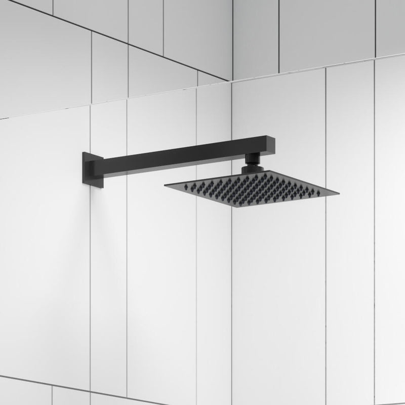 Cape Black Concealed Shower Package With Fixed Head & Rail Kit