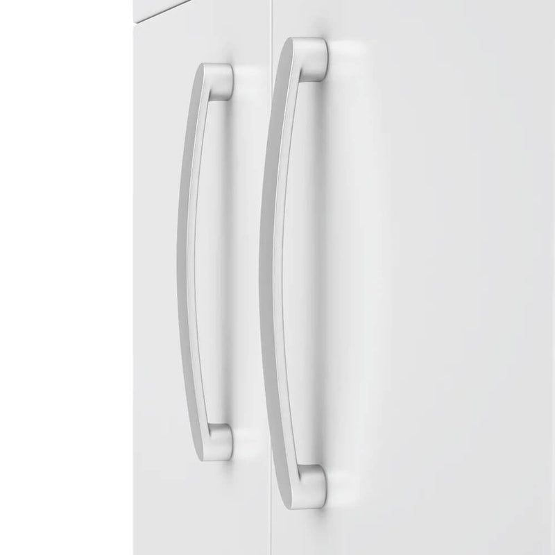Cape 600mm Floor Standing 2 Door Vanity Unit & Mid-Edge Basin - Gloss White