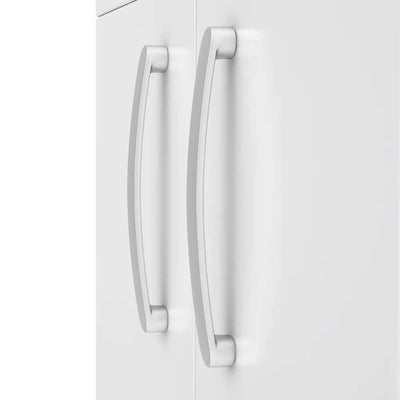Cape 500mm Floor Standing 2 Door Vanity Unit & Mid-Edge Basin - Gloss White