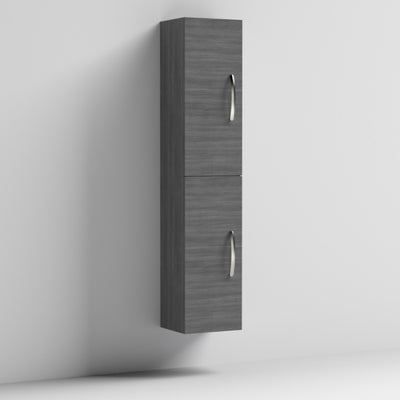 Cape 300mm Tall Unit With 2 Doors - Anthracite Woodgrain