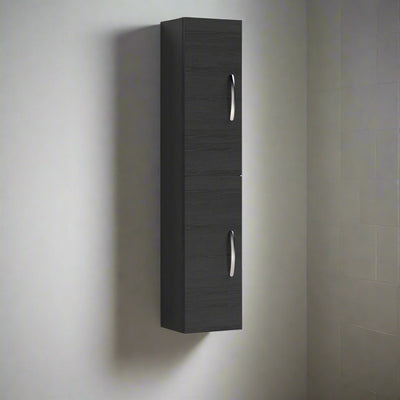 Cape 300mm Tall Unit With 2 Doors - Charcoal Black