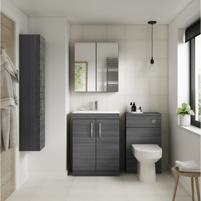 Cape Bathroom Lifestyle Image - Anthracite Woodgrain