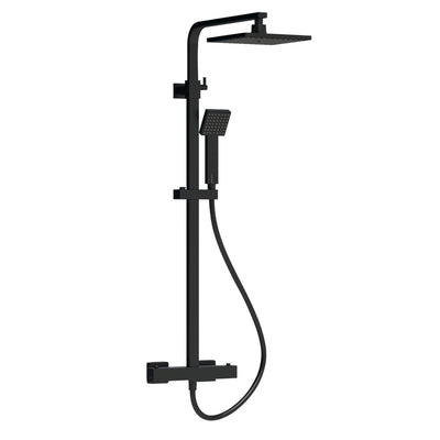 Cape Black Square Thermostatic Exposed Shower Kit
