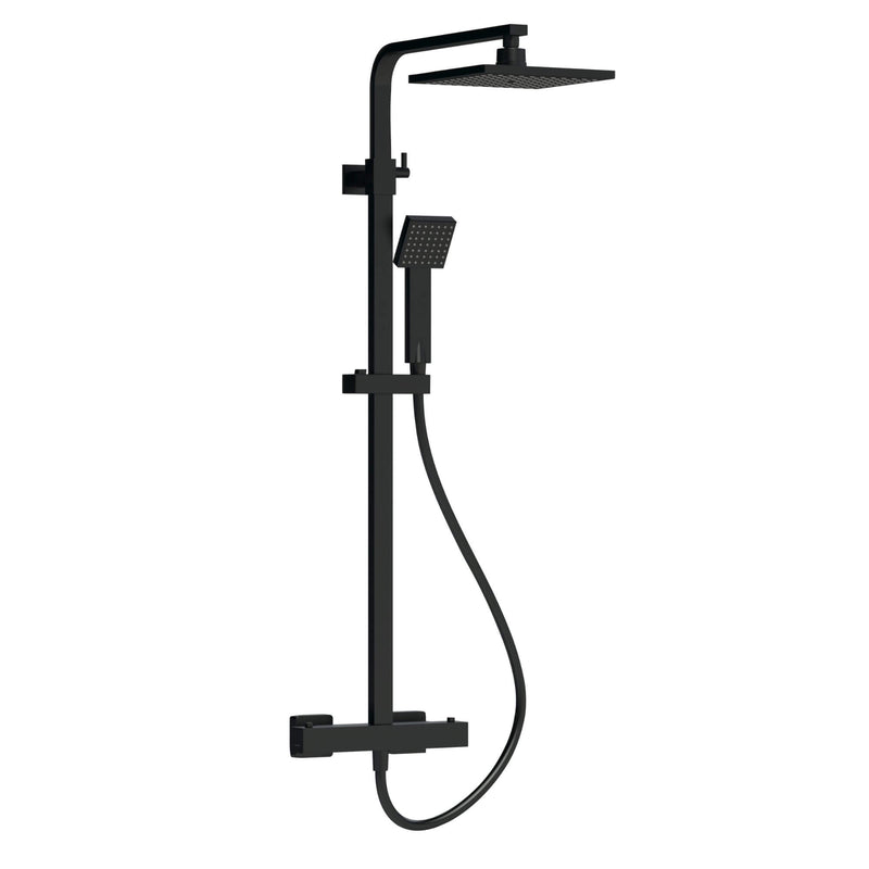 Cape Black Square Thermostatic Exposed Shower Kit