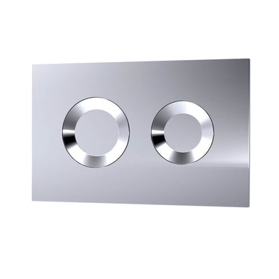 Standard Height Wall Hung WC Frame With Round Flush Plate - Chrome