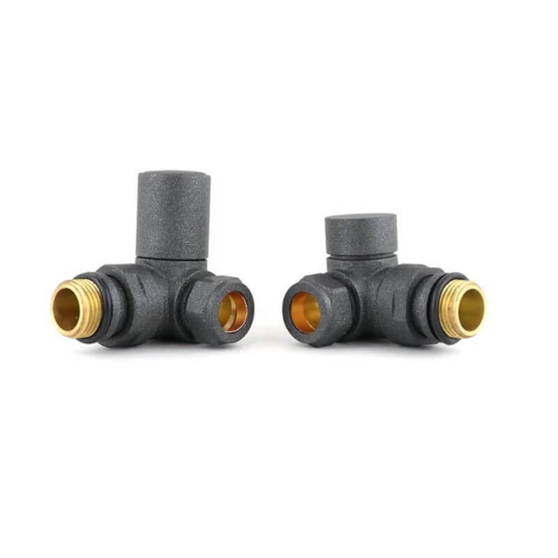 Anthracite Corner Manual Radiator Valve Pack