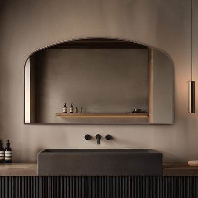 Origins Living Delphine Overmantle Arch Mirror 120x70cm - Brushed Bronze