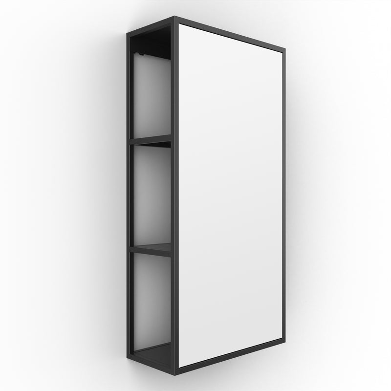 Origins Living Dockside Mirror With Open Shelving 30x60cm - Black