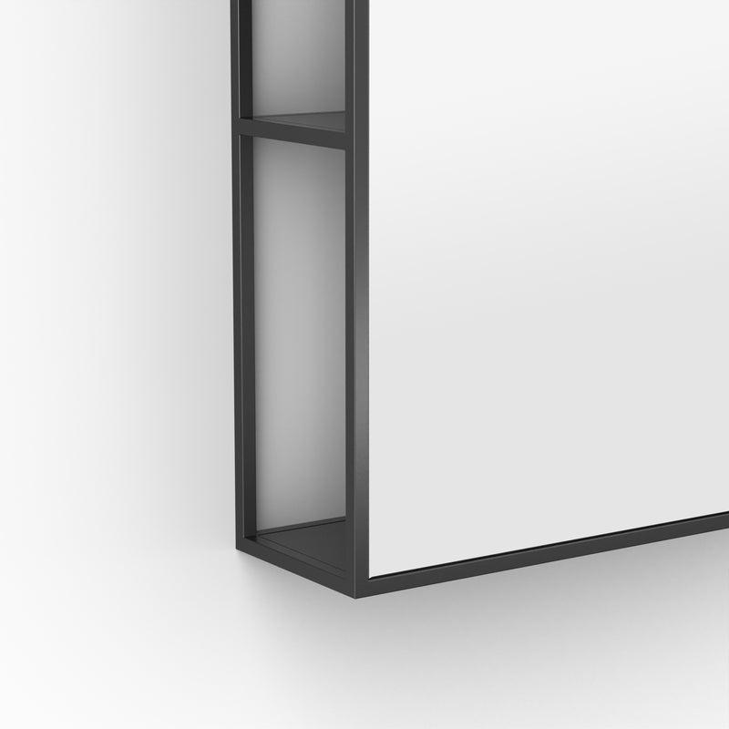 Origins Living Dockside Mirror With Open Shelving 50x80cm - Black